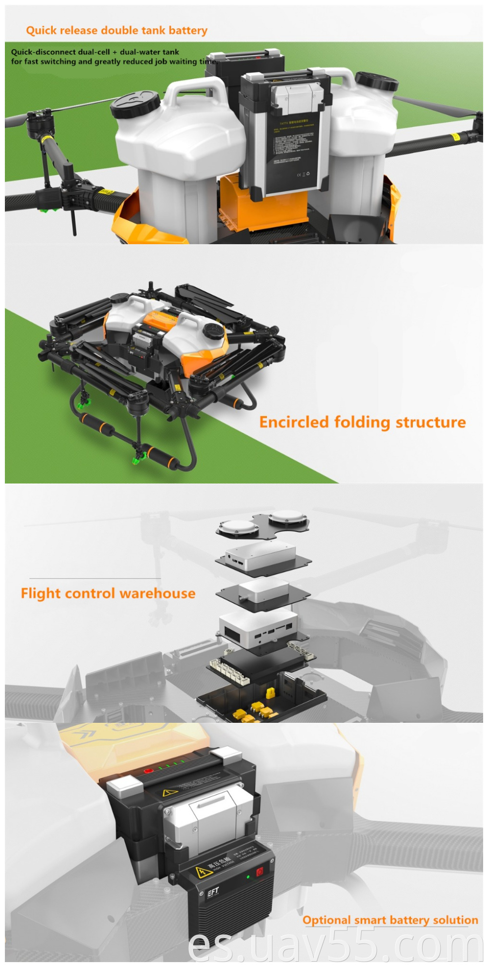 G20 Folding-Eight-Axis Quick Release Double Water Tank Frame